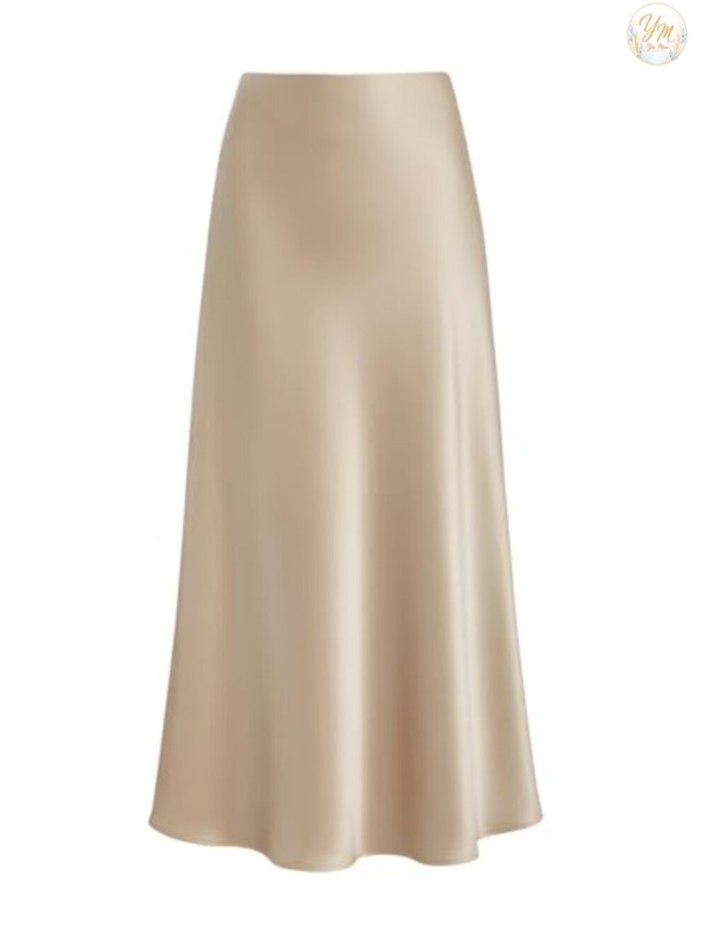 Satin High Waisted A Line Maxi Skirt Long Flowy